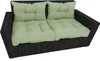 A black wicker sofa with light green cushions. Produktbild-Vorschau