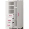 Regal mit Fachböden und Schubladen SVEN 1 – rosa Griffe Produktbild-Vorschau 2