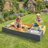 AIYAPLAY Zandbak, 2-delig, 150x90 cm. Houten zandbak met Productafbeelding-voorbeeld 2