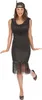 A woman is posing in a black flapper dress and headband. Náhľad obrázku produktu