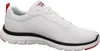A white Skechers men's sneaker with black and red accents is shown from the side against a white background. Produktbild-Vorschau