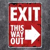 Exit this way out Metallschild XXL in 28x38 cm mit Pfeil Produktbild-Vorschau 2