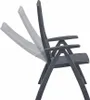 A dark gray plastic garden chair with adjustable backrest, shown from the side. Produktbild-Vorschau