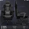 A gaming chair with dimensions and specifications displayed. Voir les images du produit
