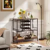 A bar cart is set up in a living room next to a sofa and a floor lamp. Podgląd zdjęcia produktu