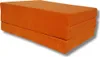 An orange foldable mattress is shown from a side angle against a white background. Produktbild-Vorschau