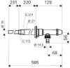 Technical drawing with dimensions of a plumbing fixture. Náhled obrázku produktu