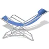 vidaXL Liegestühle 2 Stk. Stahl Blau -  Sonnenliegen Produktbild-Vorschau 4