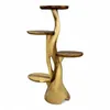 A wooden plant stand with multiple shelves. Voir les images du produit