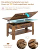 Diagram showing how to operate a lift-top coffee table, with text instructions. Voir les images du produit