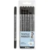 Textil-Marker, Schwarz, Strichstärke 2,3+3,6 mm, 6 Stk/ 1 Produktbild-Vorschau 2