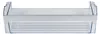A clear, front-facing shot of a transparent plastic refrigerator shelf. Produktbild-Vorschau