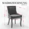 Esszimmerstuhl 2er-Set Küchenstuhl Chenillebezug, Holzfüße Produktbild-Vorschau 7