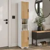 Scarpiera, mobile alto e stretto in legno con 2 ante e 8 Anteprima dell’immagine prodotto 3