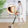 A woman is holding a cordless vacuum cleaner, with a close-up inset showing the vacuum's filter. Náhľad obrázku produktu