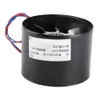 A black cylindrical fan with a label and wires. Produktbild-Vorschau