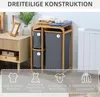 HOMCOM Košík na bielizeň s podstavcom a 3 odnímateľnými Náhľad obrázku produktu 6