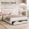 INONEFT Polsterbett 180x200cm mit LED, doppelbett mit Produktbild-Vorschau 5