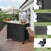 Edelstahl Grilltisch mit Spüle, mobile Outdoor Kücheninsel Produktbild-Vorschau 4