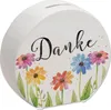 Blumen Spardose mit Spruch Danke Produktbild-Vorschau 1