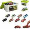 A collection of toy cars displayed in a container and arranged in rows. Náhľad obrázku produktu