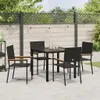 vidaXL Garten Essgruppe 5 stk. Schwarz Poly-Rattan Produktbild-Vorschau 3