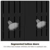 A close-up view of two segmented hollow doors with a representation of ventilation. Produktbild-Vorschau