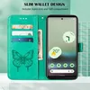 Google Pixel 6A Hülle, Schmetterling Prägung Flip Leder Produktbild-Vorschau 3