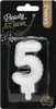 Bougie chiffre 5 FIVE Pearl WHITE 7 cm Voir les images du produit 2