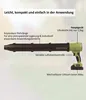 A diagram of a cordless leaf blower with labels pointing out its features. Produktbild-Vorschau
