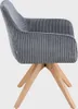 HOMLA PEMA Kordstuhl dunkelgrau 56x60x82 cm Produktbild-Vorschau 3