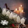Christbaumschmuck ZAPFEN - Weihnachtsbaumschmuck - bruchfest - glitzernd - H: 8cm - weiß - 6er Set Produktbild-Vorschau