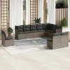 10-tlg. Garten-Sofagarnitur mit Kissen Grau Poly Rattan Produktbild-Vorschau 2