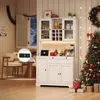 Merax Küchenschrank mit LED und Steckdose, Hochschrank mit Produktbild-Vorschau 5