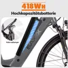 Close-up of an e-bike frame showing the battery and headlight. Produktbild-Vorschau