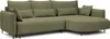A sectional sofa with a chaise lounge is shown against a white background.