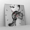 Wanduhr - Quadrat - Glasuhr - Chinchilla Frau Porträt - Produktbild-Vorschau 4