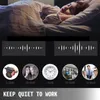 A collage of images illustrating noise levels and their impact, with a sleeping child at the top. Podgląd zdjęcia produktu