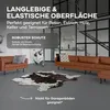 A modern living room scene with furniture and a rug, overlaid with marketing text about a floor coating product. Produktbild-Vorschau