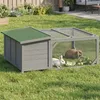 PawHut Hasenstall Kaninchenstall aus Holz 125,5x100x49 cm Produktbild-Vorschau 2