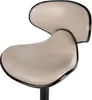 A close-up view of a beige bar stool with a black frame. Náhled obrázku produktu