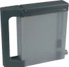 A close-up product shot of a gray plastic water tank with a handle. Produktbild-Vorschau