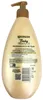 The back of a Garnier Body Oil lotion bottle with a pump dispenser. Produktbild-Vorschau