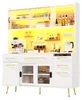 Buffetschrank Weiß mit LED-Beleuchtung & Pegboard, Produktbild-Vorschau 15