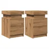 Two wooden bedside tables with drawers, presented against a white background. Anteprima dell’immagine prodotto