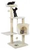 Kartonnen kraboom voor katten, 112 cm hoog, met hol, sisal Productafbeelding-voorbeeld 1