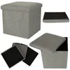 Opvouwbare Poef Met Opbergdoos Grijs 38x38x38cm Productafbeelding-voorbeeld 1