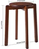 Barhocker Massivholz rund 4er Set Walnussbraun 27x27x45cm Produktbild-Vorschau 3