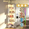 Regál s LED osvetlením, rohový stojací regál, biela farba, Náhľad obrázku produktu 3