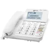 A white corded telephone is shown from a diagonal front-facing angle against a white background. Anteprima dell’immagine prodotto